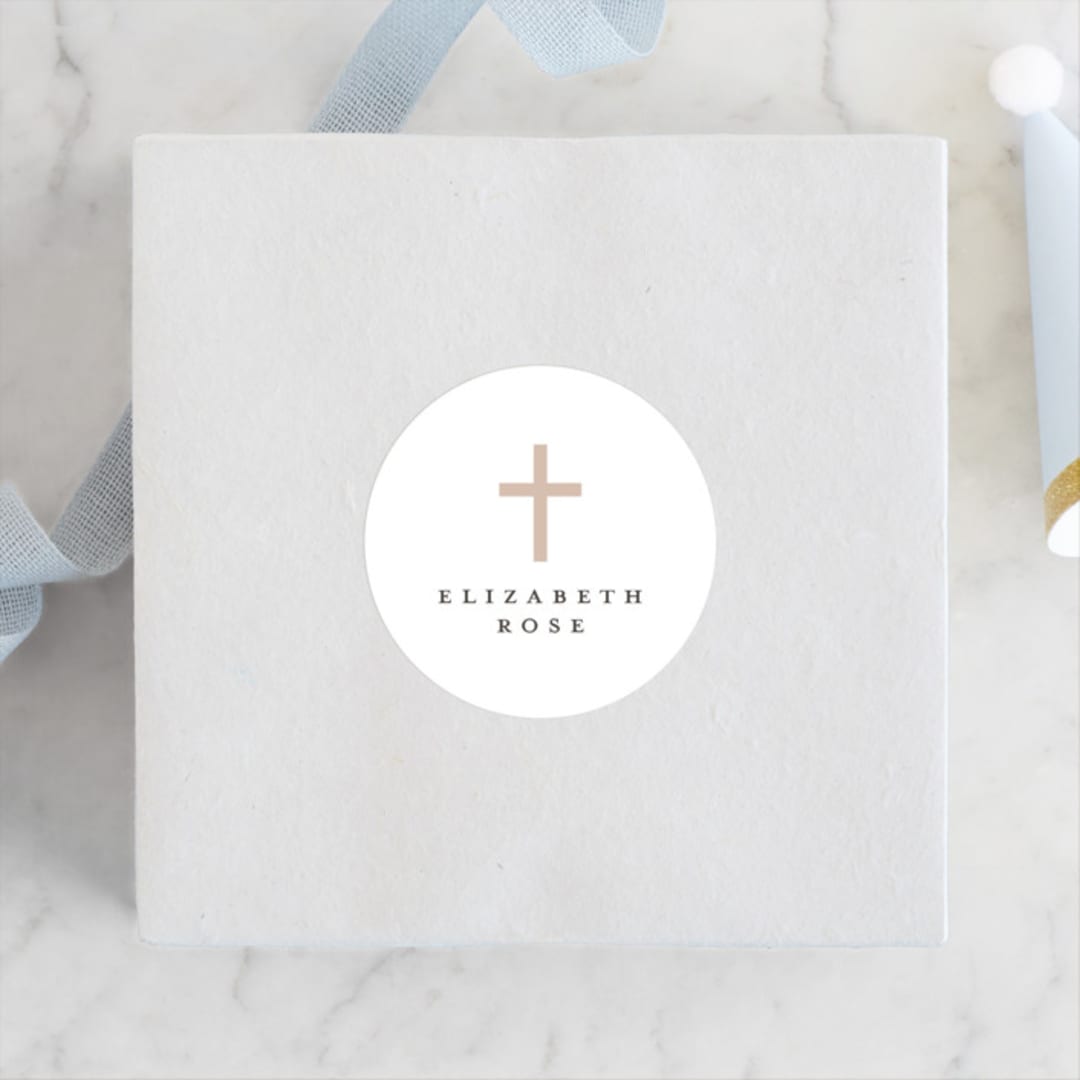 "simple cross" - Children's Birthday Party Stickers in Cloud by Phrosné Barwood - Front