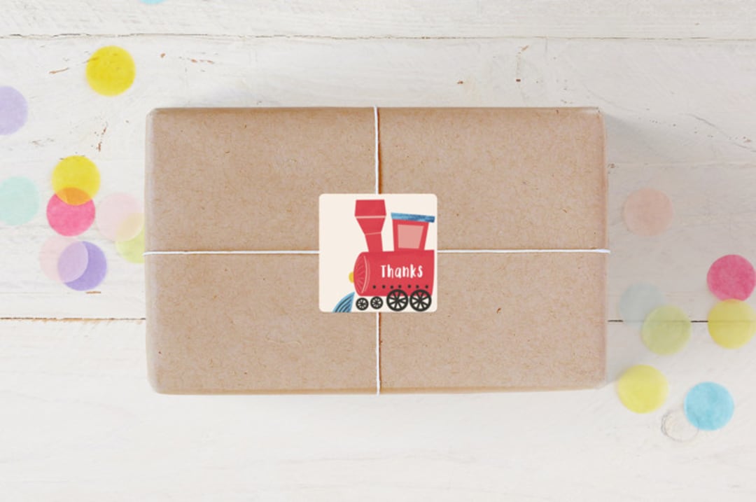 "fabriano" - Children's Birthday Party Stickers in Creme by chocomocacino - Front