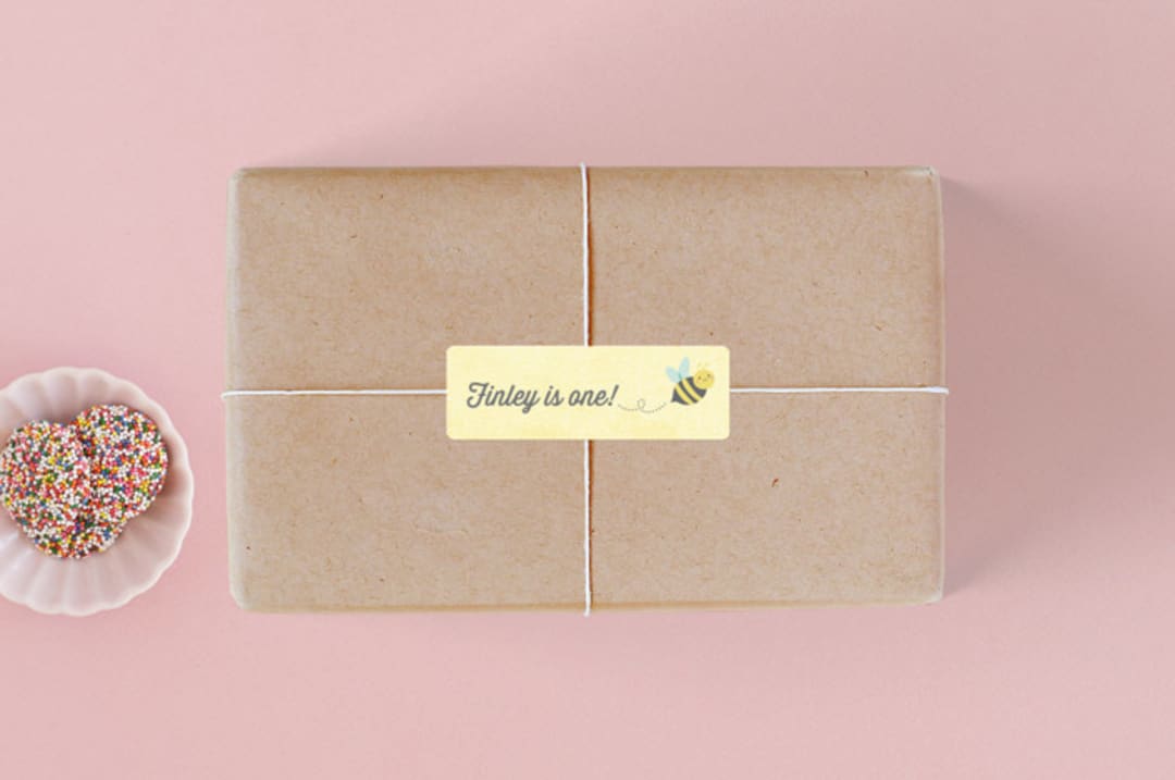 "Buzzing Beehive" - Children's Birthday Party Stickers in Daisy by Karidy Walker - Front