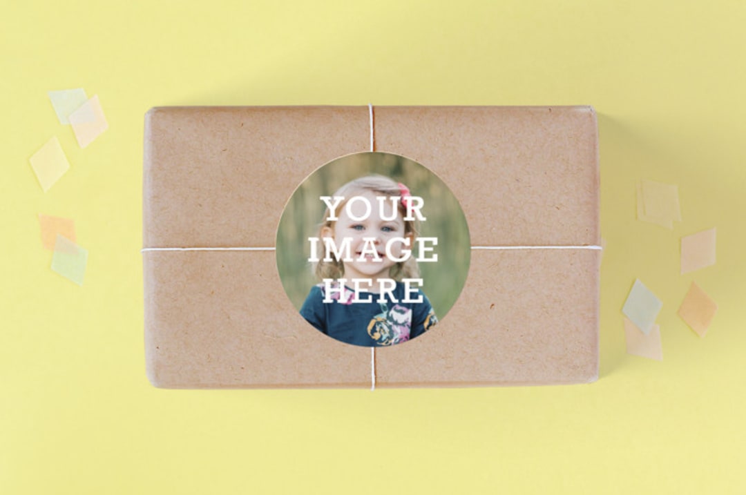 "The Big Picture" - Children's Birthday Party Stickers in Ivory by Minted - Front