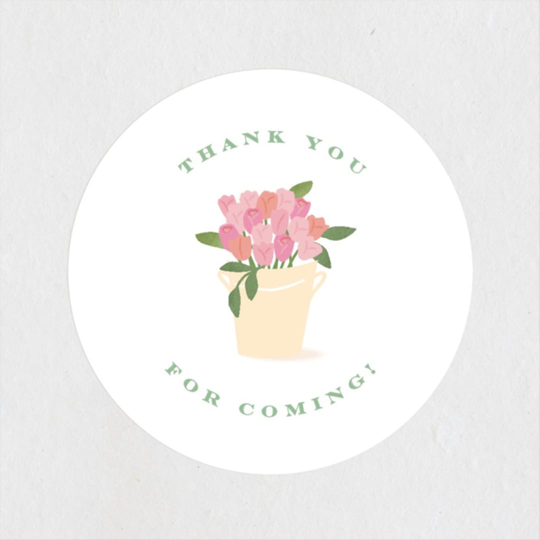 "Petite flower cart" - Children's Birthday Party Stickers in Grass by Jennifer Wick - Front