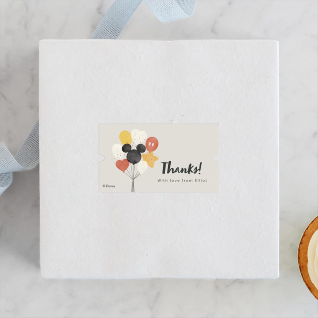 "Disney's Mickey Balloon Bunch" - Children's Birthday Party Stickers in Cream by Adelyn T. - Front