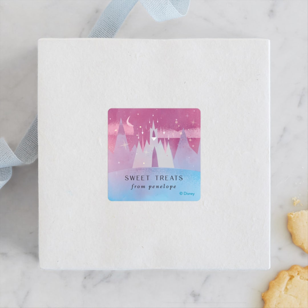 "Elsa and Anna from Disney's Frozen" - Children's Birthday Party Stickers in Twilight by Lori Wemple - Front
