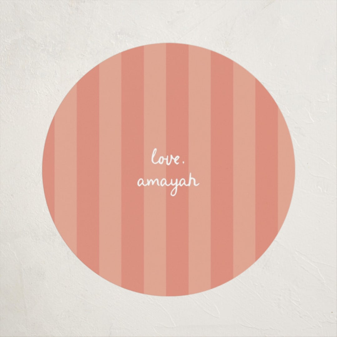 "Marfa" - Children's Birthday Party Stickers in Coral by Blustery August - Front