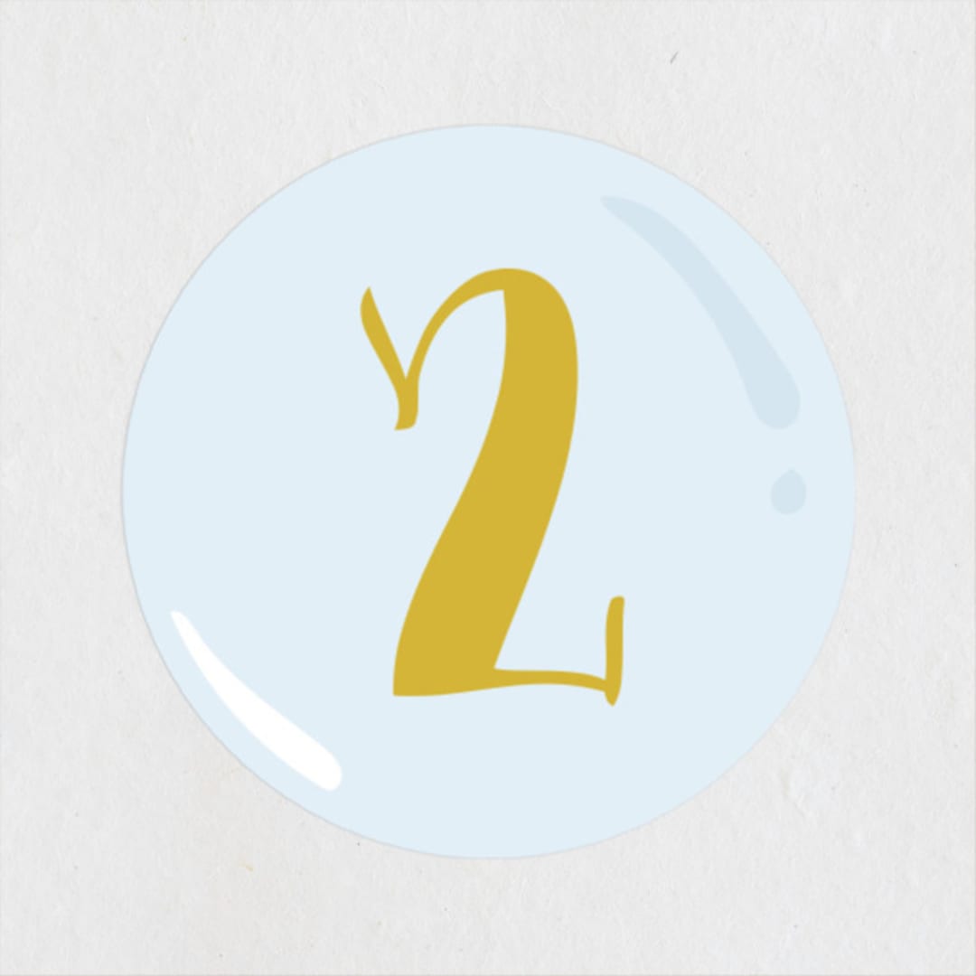 "Bubbly" - Children's Birthday Party Stickers in Butter by Ellis - Front