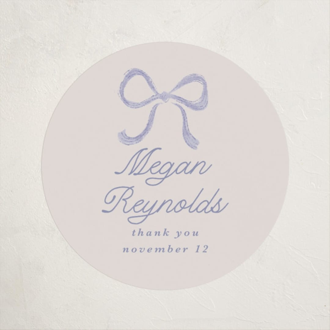 "Ric rac Nostalgia" - Children's Birthday Party Stickers in Lavender by Tamara Hilje - Front