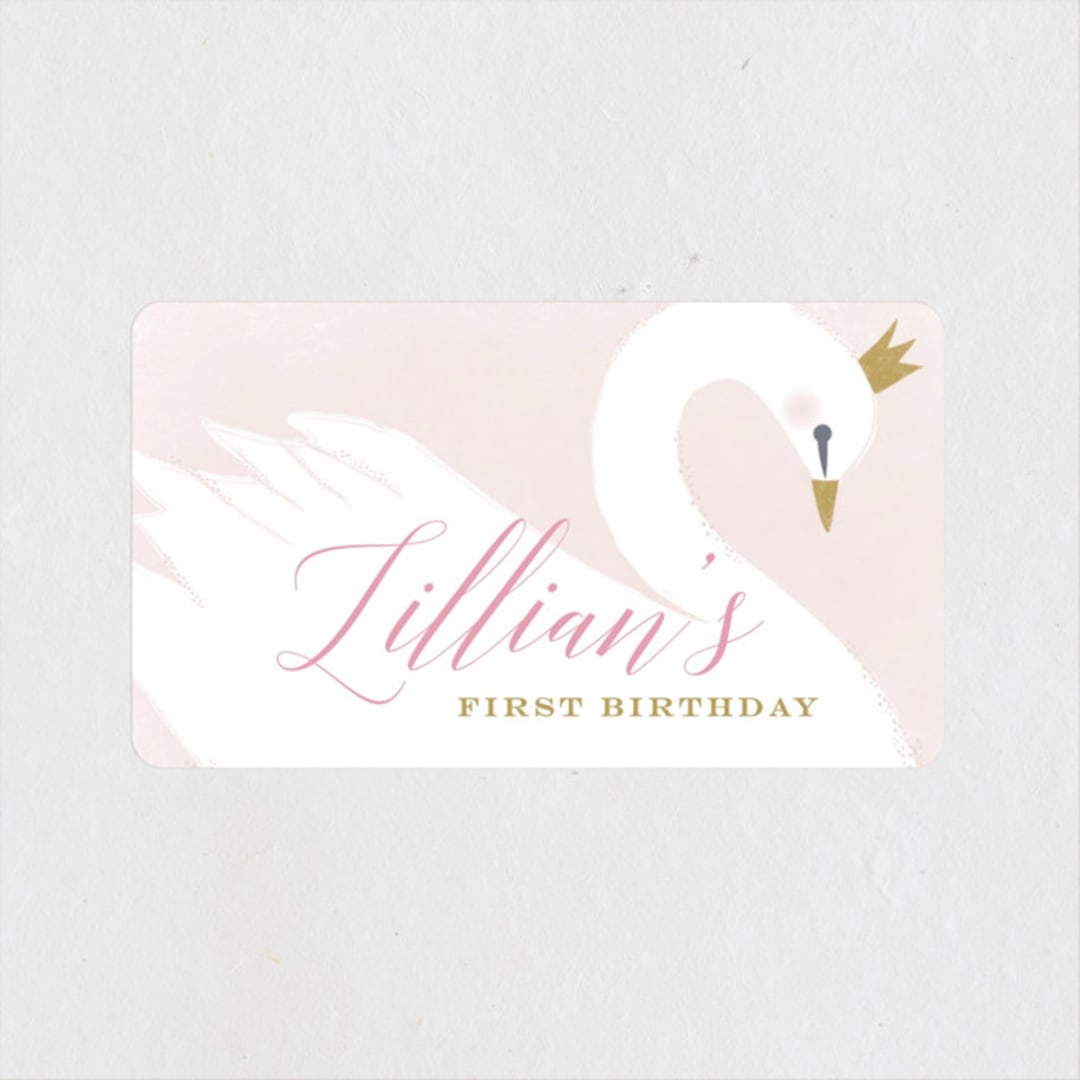 "sweet swan princess" - Children's Birthday Party Stickers in Ballet Slipper by Karidy Walker - Front