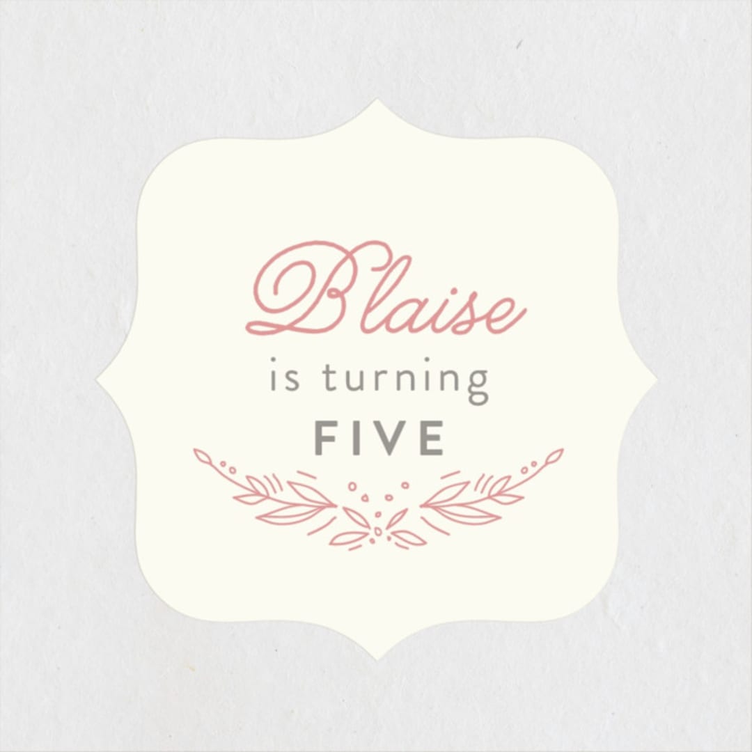 "floral five" - Children's Birthday Party Stickers in Petal by Anastasia Makarova - Front