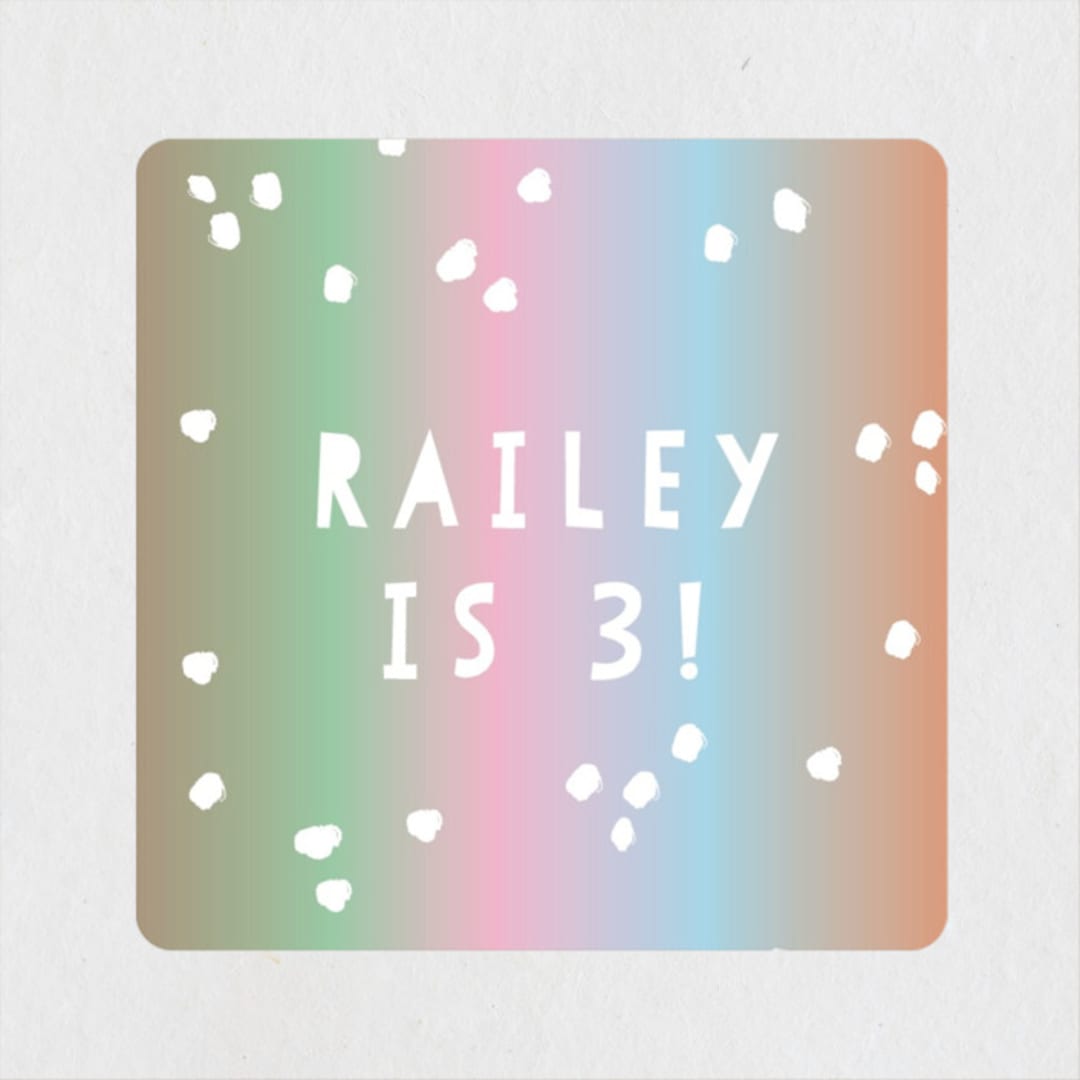 "Scoop" - Children's Birthday Party Stickers in Strawberry by Kanika Mathur - Front