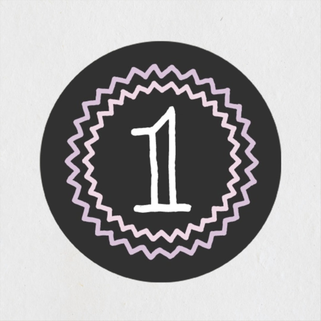 "Cute Chalkboard" - Children's Birthday Party Stickers in Lucite by Jessie Steury - Front