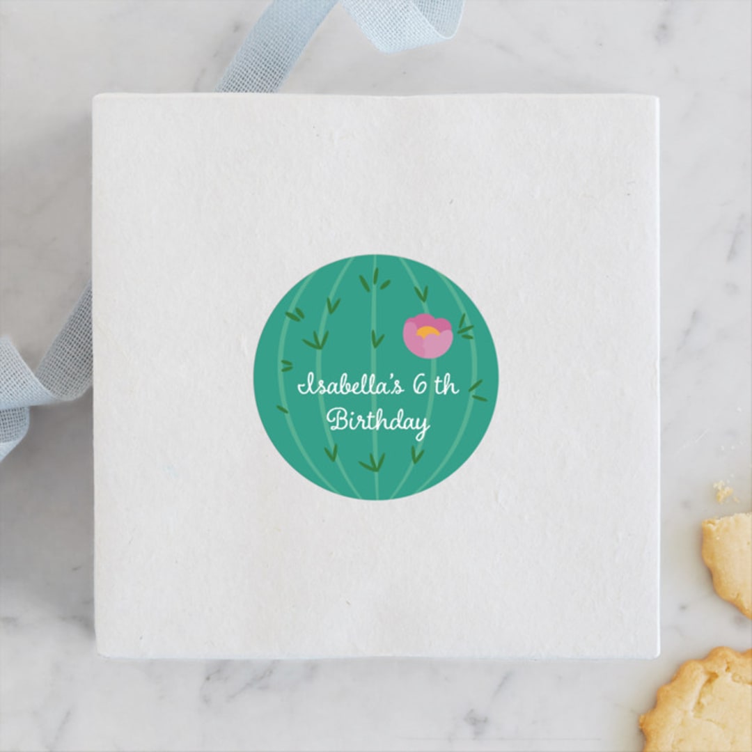 "Fiesta!" - Children's Birthday Party Stickers in Jade by Annie Holmquist - Front
