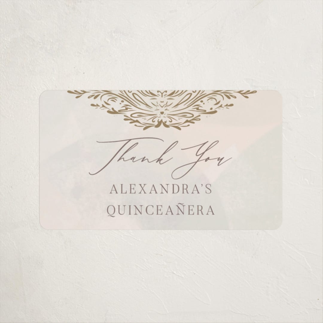 "Quinceañera Elegance" - Children's Birthday Party Stickers in Cream by Nicoletta Savod - Front