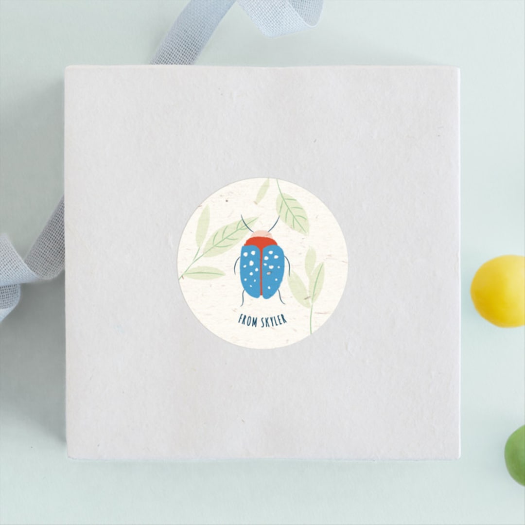 "Buzzing Birthday" - Children's Birthday Party Stickers in Dragonfly by Kiersten Garner - Front