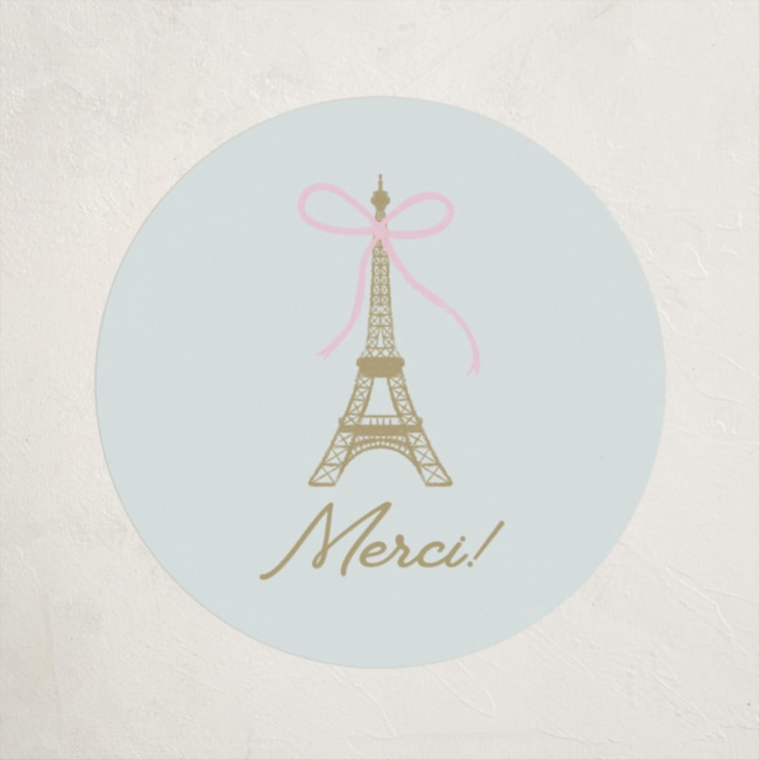 "Ooh La La" - Children's Birthday Party Stickers in Menthe by mo kelley - Front