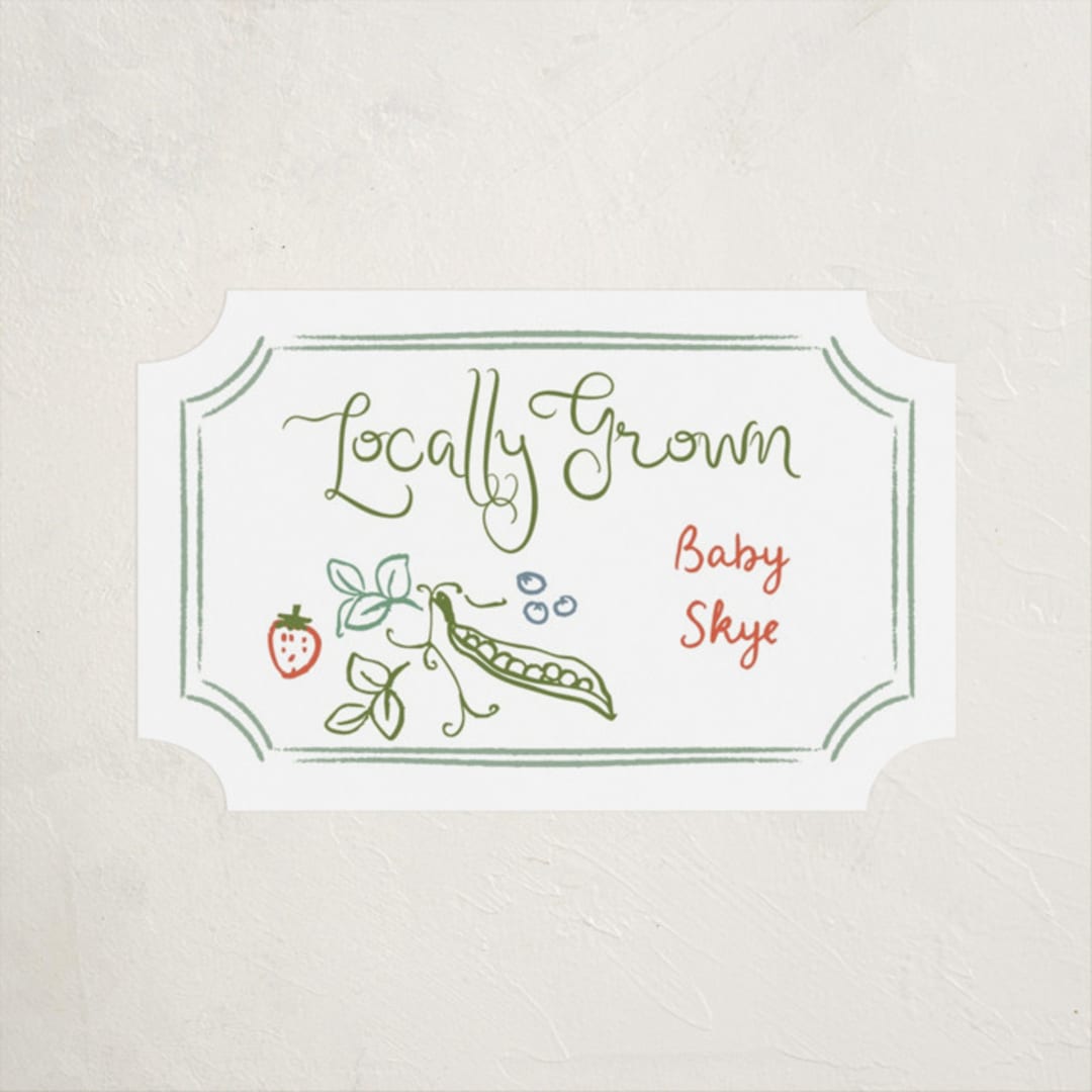"Locally Grown Sketch" - Children's Birthday Party Stickers in Meadow by Jenna Holcomb - Front