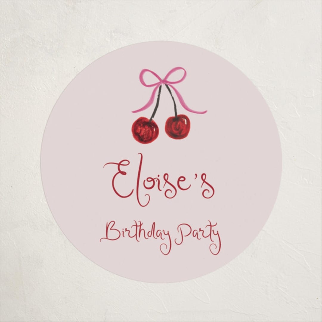 "vintage birthday cake" - Children's Birthday Party Stickers in Blush by Cass Loh - Front