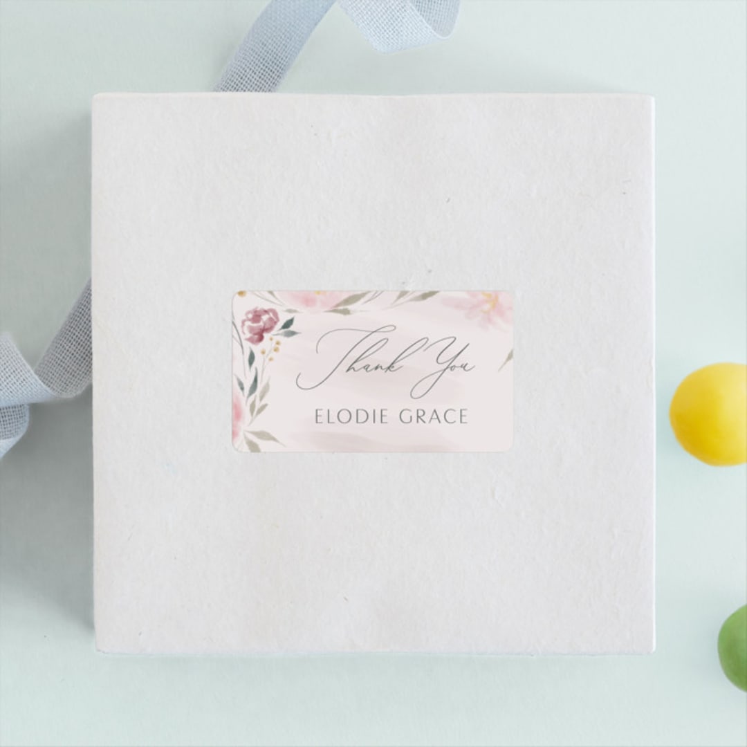 "Primavera" - Children's Birthday Party Stickers in Peony by Nicoletta Savod - Front