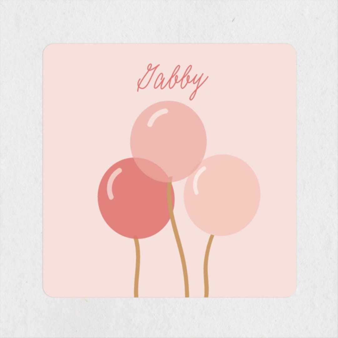"Party Blocks" - Children's Birthday Party Stickers in Peony by Susan Brown - Front