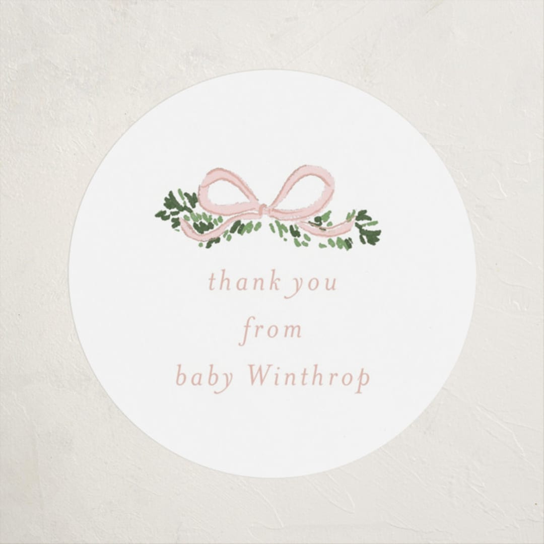 "Ribbonly Frame" - Children's Birthday Party Stickers in Blush by Itsy Belle Studio - Front