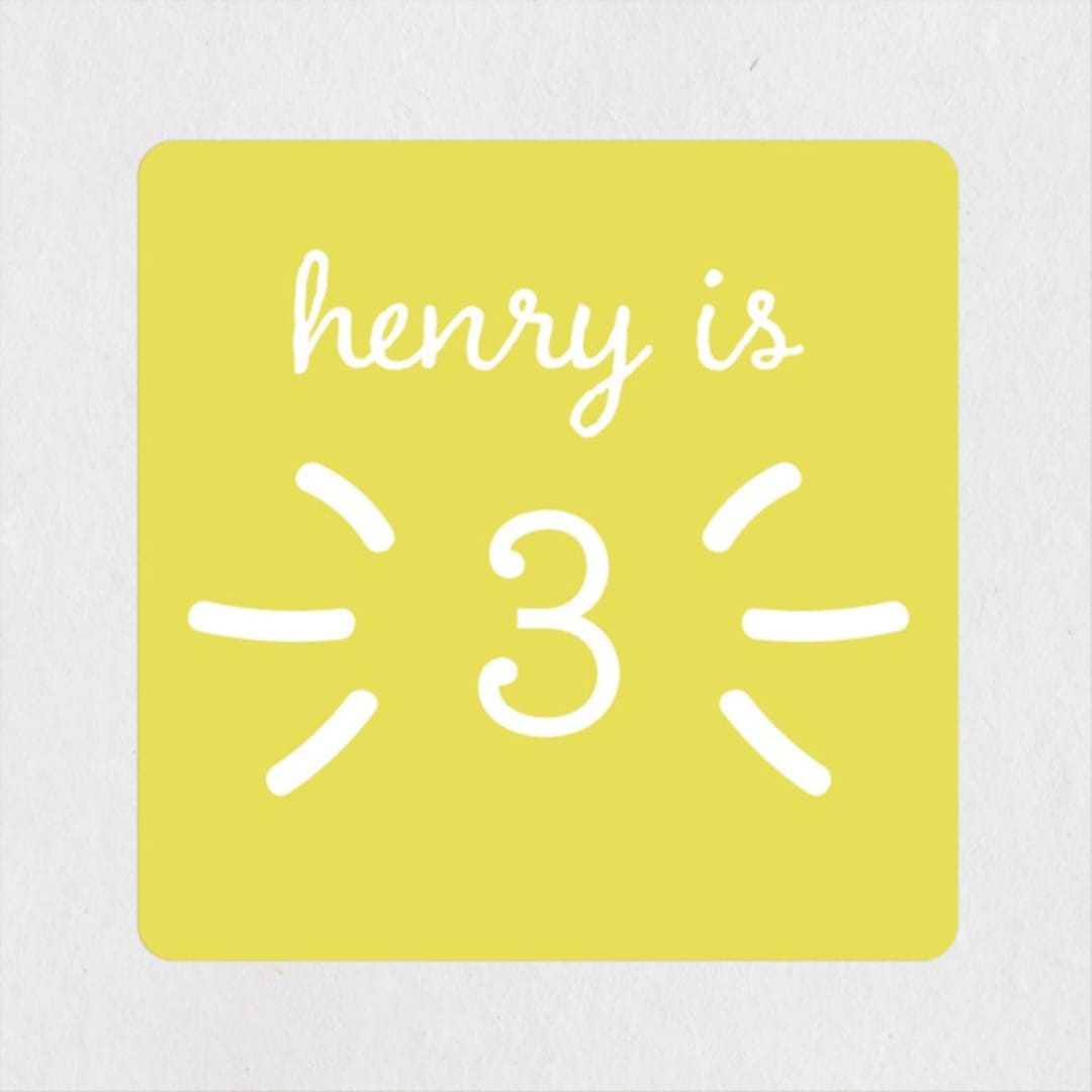 "One Two Three" - Children's Birthday Party Stickers in Carnival by Susan Brown - Front