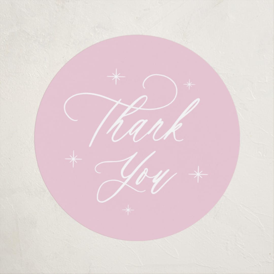 "Discotheque" - Children's Birthday Party Stickers in Blush by Yolanda Mariak Chendak - Front