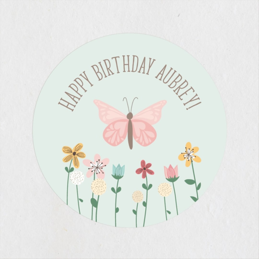 "Summer Soiree" - Children's Birthday Party Stickers in Cornflower by Joanna Griffin - Front