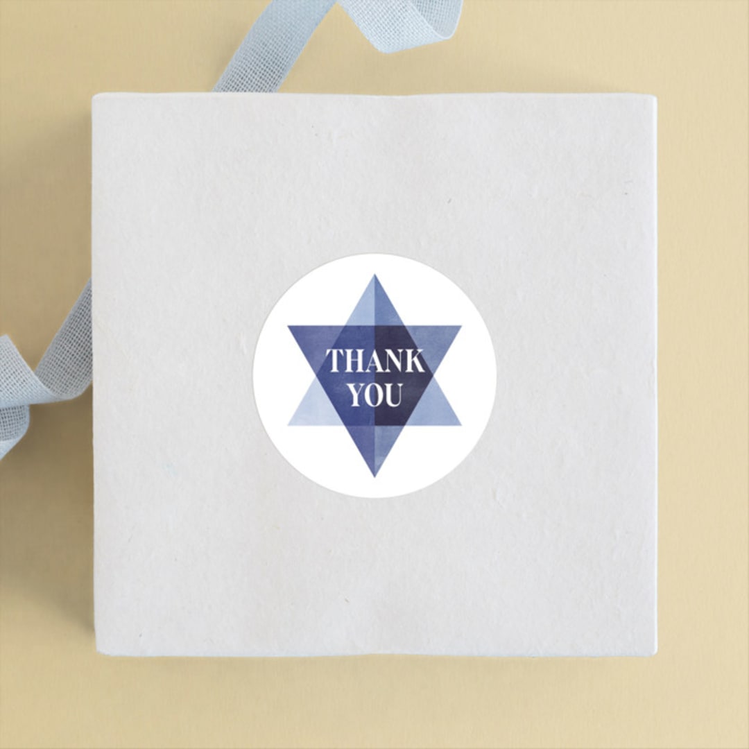 "Modern Star" - Children's Birthday Party Stickers in Cotton by Robert and Stella - Front