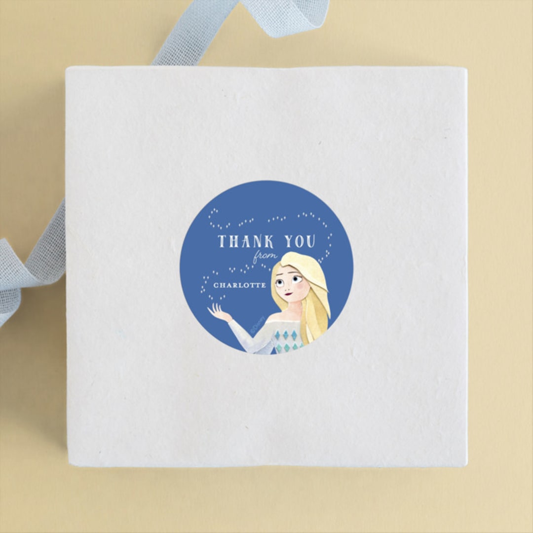 "Disney's Frozen Elements" - Children's Birthday Party Stickers in Frost by Sarah Knight - Front