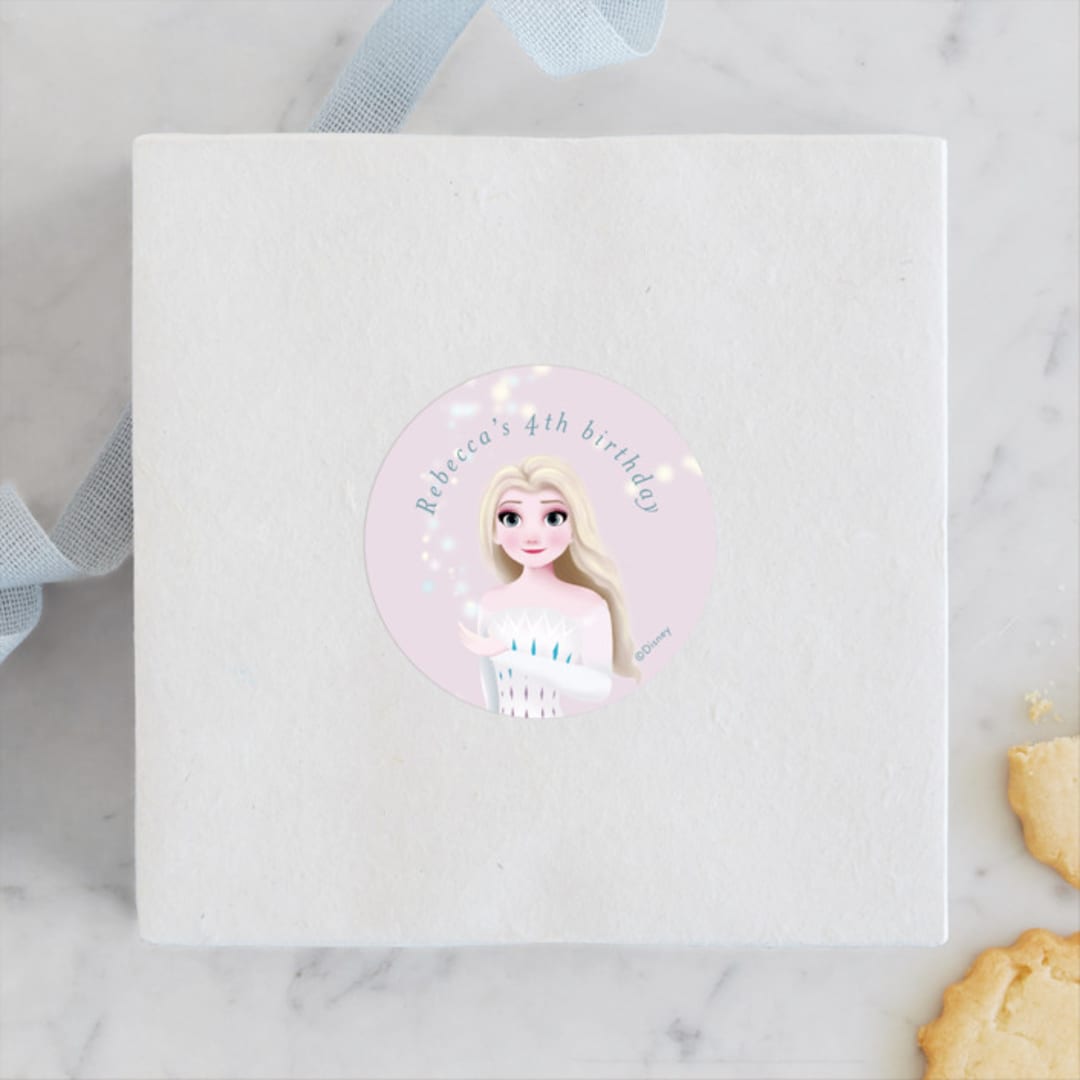 "Disney's Elsa and Nokk Magical Forest" - Children's Birthday Party Stickers in Dawn by Kim Thoa - Front