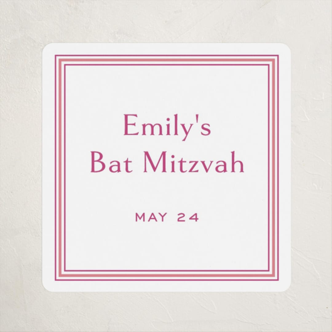 "Beaufort" - Children's Birthday Party Stickers in Peony by Megan Davis - Front
