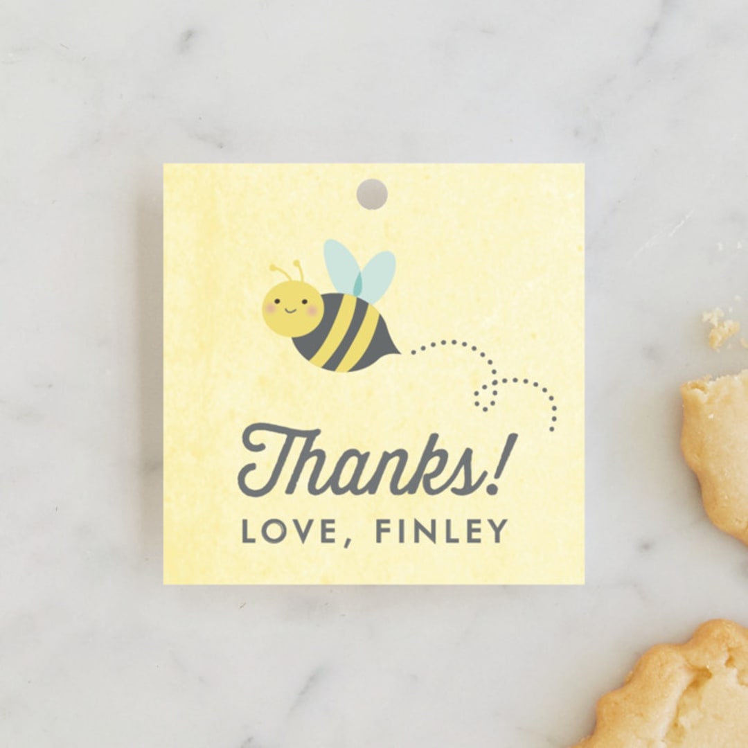 "Buzzing Beehive" - Children's Birthday Party Favor Tags in Daisy by Karidy Walker - Front