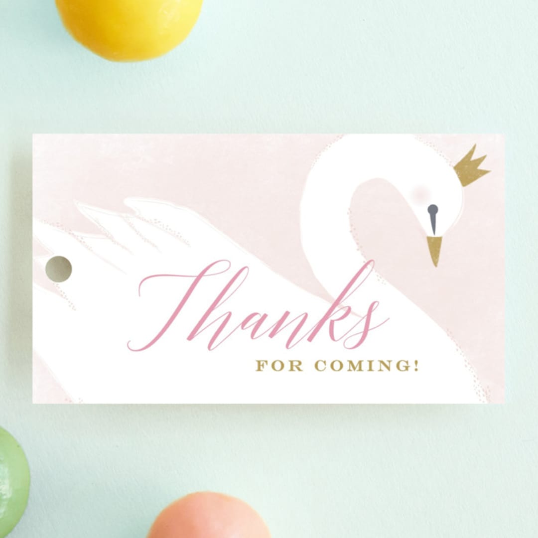"sweet swan princess" - Children's Birthday Party Favor Tags in Ballet Slipper by Karidy Walker - Front