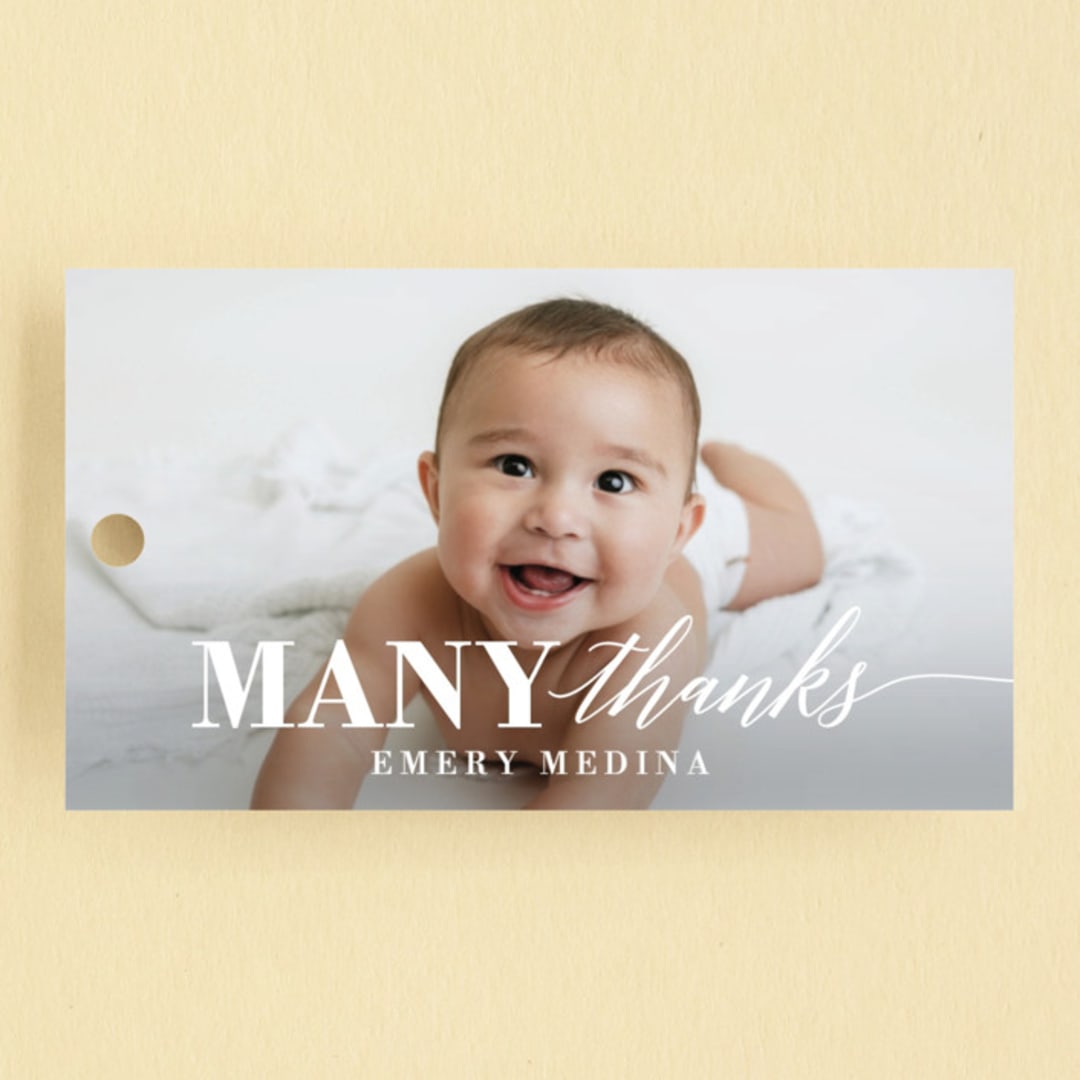 "Onederful" - Children's Birthday Party Favor Tags in Cloud by Susan Asbill - Front