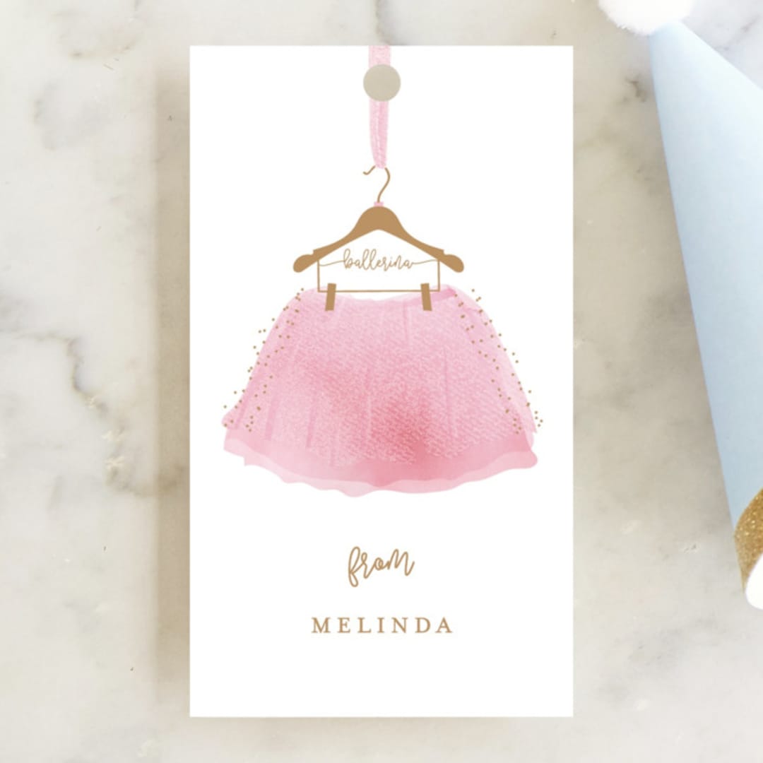 "little ballerina" - Children's Birthday Party Favor Tags in Rose by Kanika Mathur - Front
