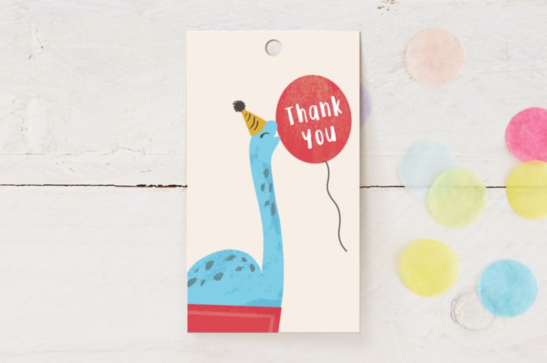 "fabriano" - Children's Birthday Party Favor Tags in Creme by chocomocacino - Front