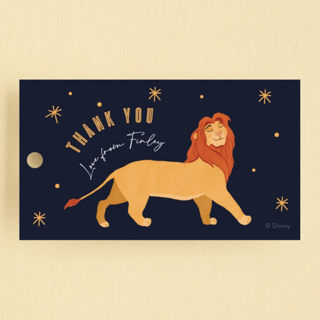 "Disney's Lion King Hakuna Matata" - Children's Birthday Party Favor Tags in Midnight by Elly - Front