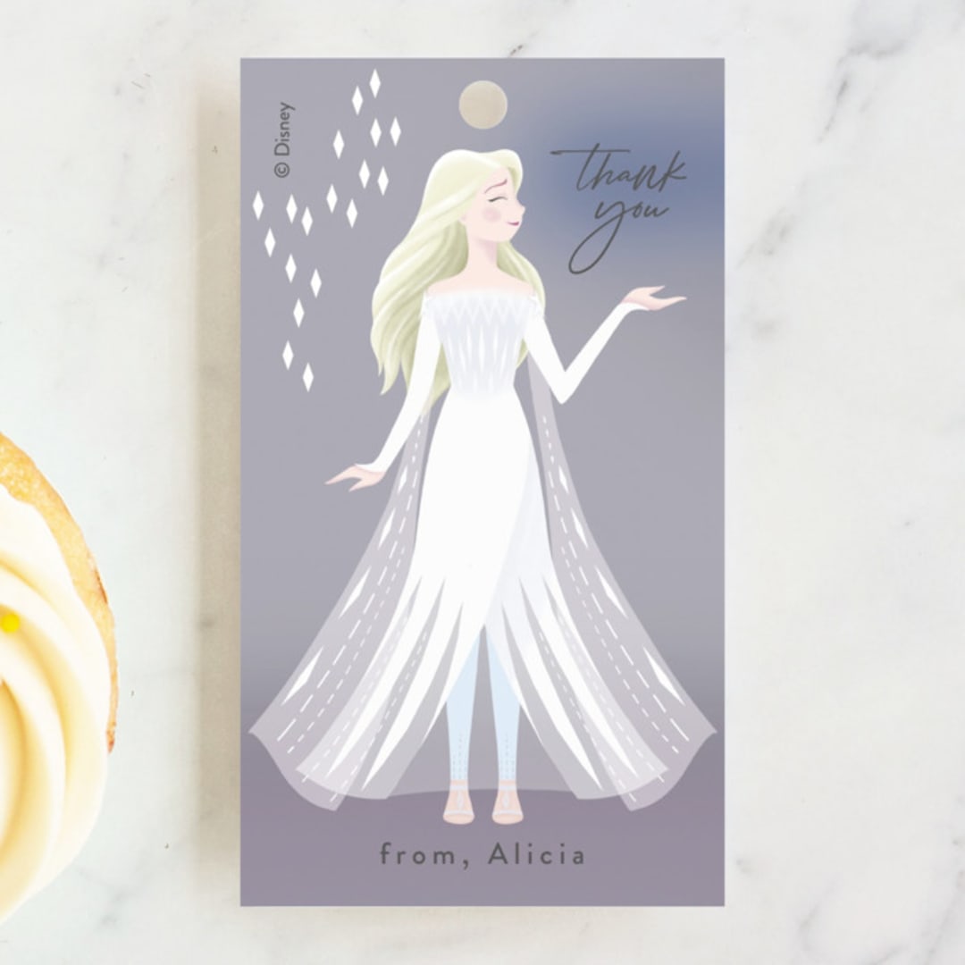 "Disney's Elsa It’s Magical" - Children's Birthday Party Favor Tags in Moonstone by Dani Lugato - Front