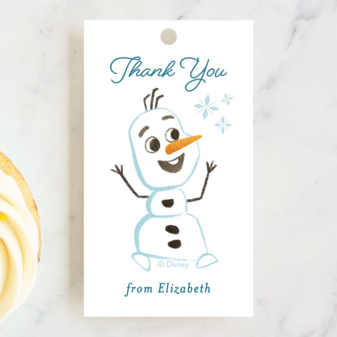 "Disney Frozen Snow Sparkles" - Children's Birthday Party Favor Tags in Frosty by curiouszhi - Front