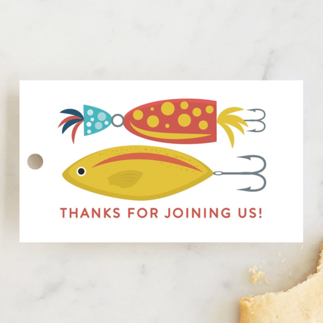 "Gone Fishin'" - Children's Birthday Party Favor Tags in Ocean by Bethany Anderson - Front