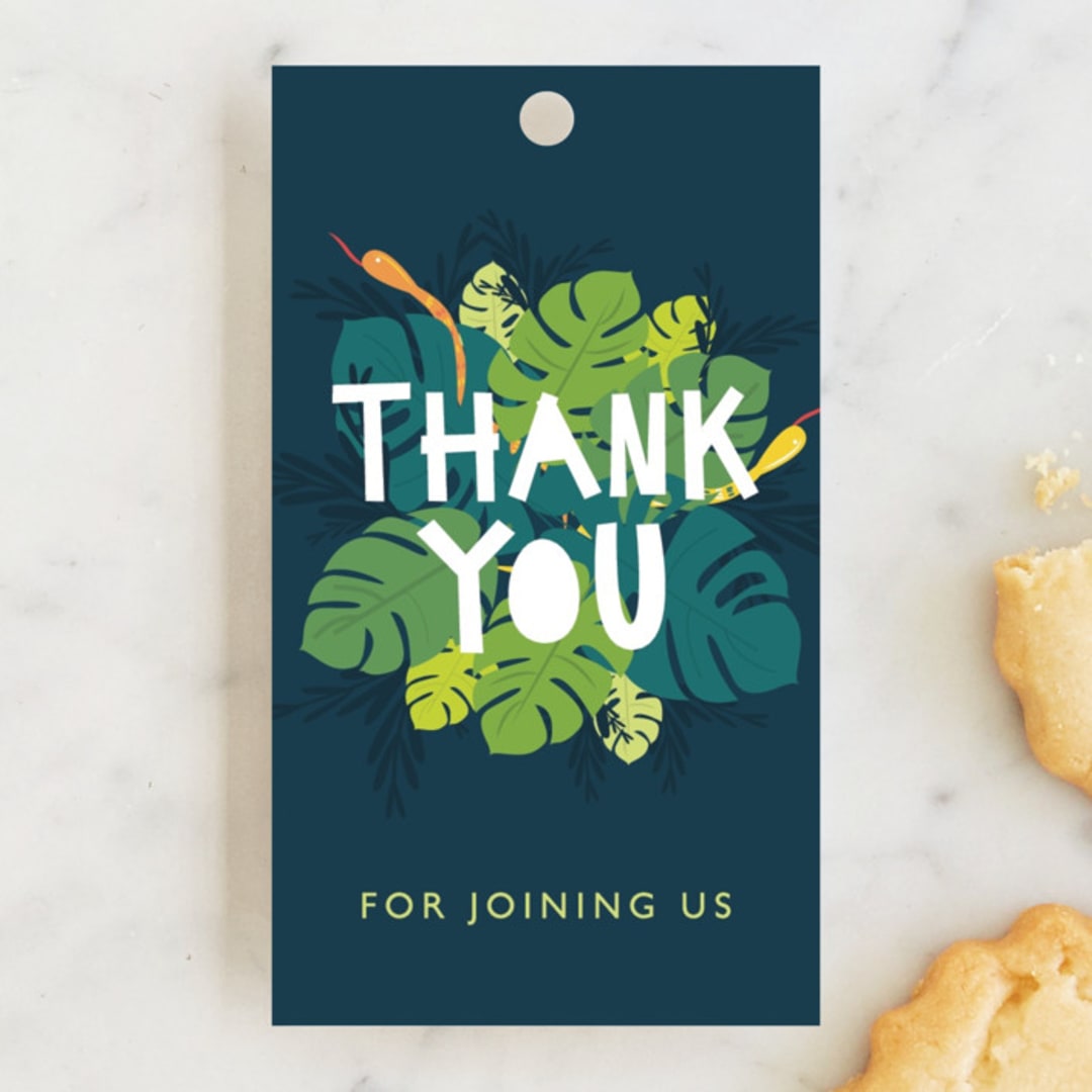 "Wilder" - Children's Birthday Party Favor Tags in Jungle by Bethany Anderson - Front
