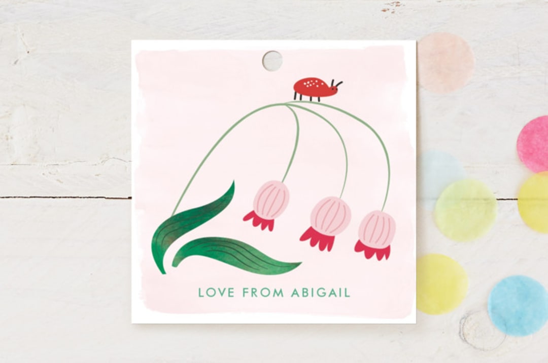 "Number One Bug" - Children's Birthday Party Favor Tags in Jade by Eve Schultz - Front
