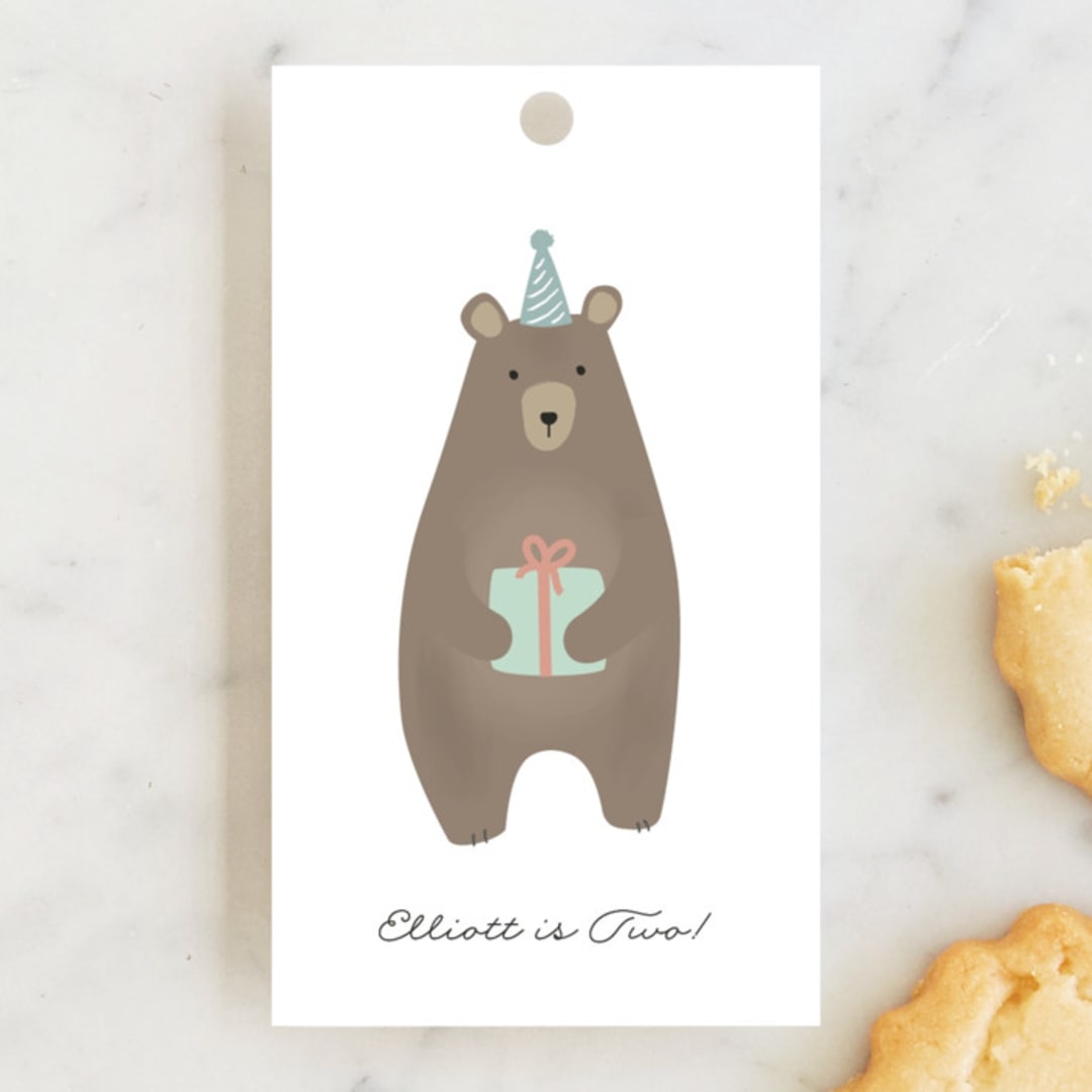 "bears birthday party" - Children's Birthday Party Favor Tags in Mint by Faith Dorn - Front