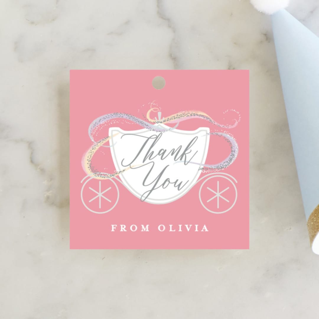 "Shimmering Princess" - Children's Birthday Party Favor Tags in Candy by Rebecca Durflinger - Front