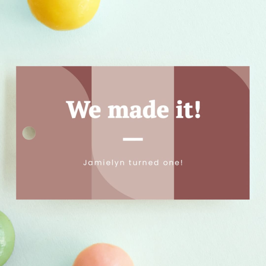 "Made it" - Children's Birthday Party Favor Tags in Blush by Adelyn T. - Front