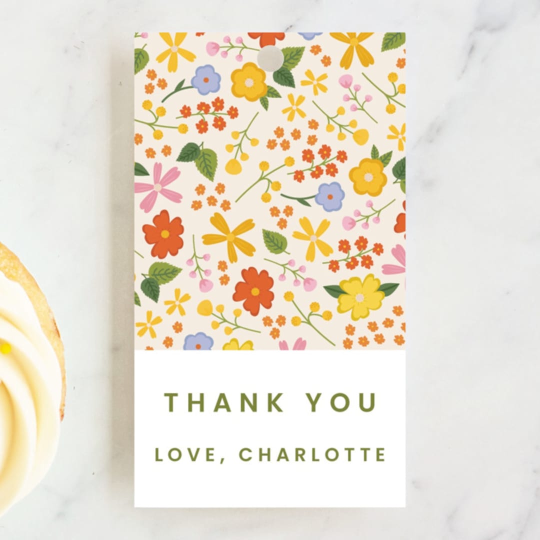 "little wildflower" - Children's Birthday Party Favor Tags in Vibrant by Ellen Schlegelmilch - Front