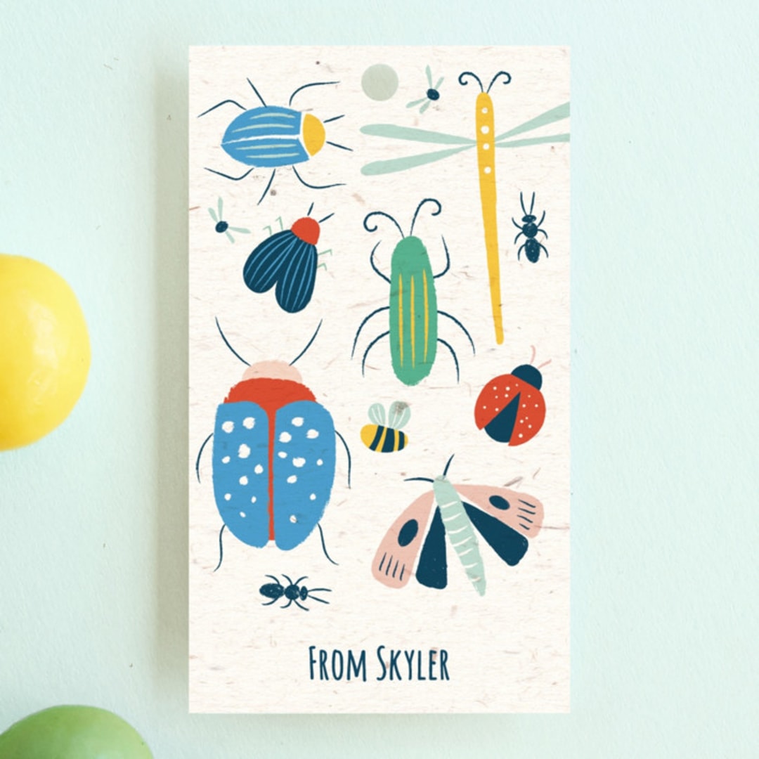 "Buzzing Birthday" - Children's Birthday Party Favor Tags in Dragonfly by Kiersten Garner - Front