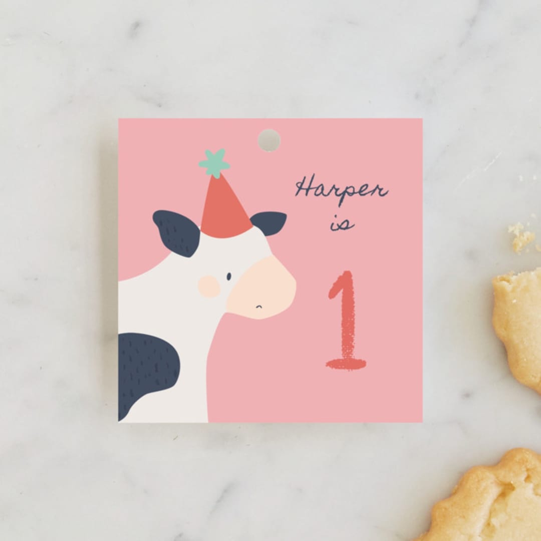 "barnyard fun" - Children's Birthday Party Favor Tags in Barn by peetie design - Front