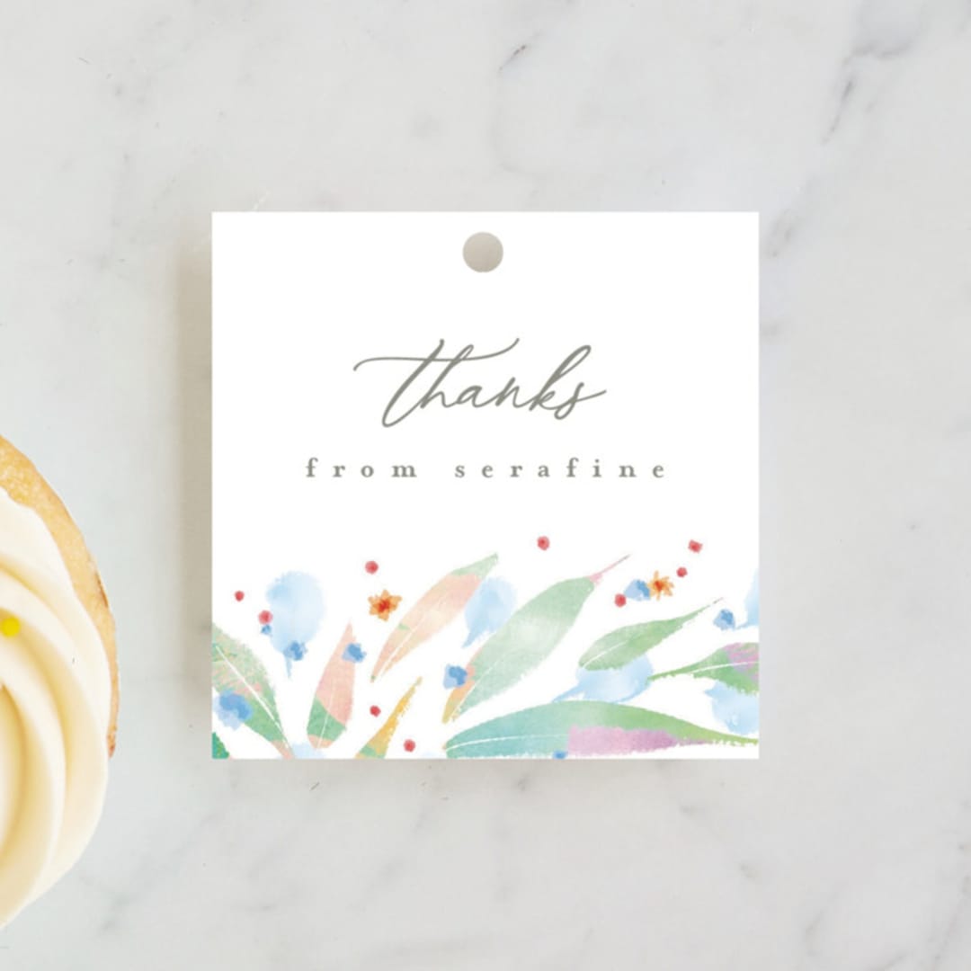 "fairy frame" - Children's Birthday Party Favor Tags in Mint by Anastasia Makarova - Front