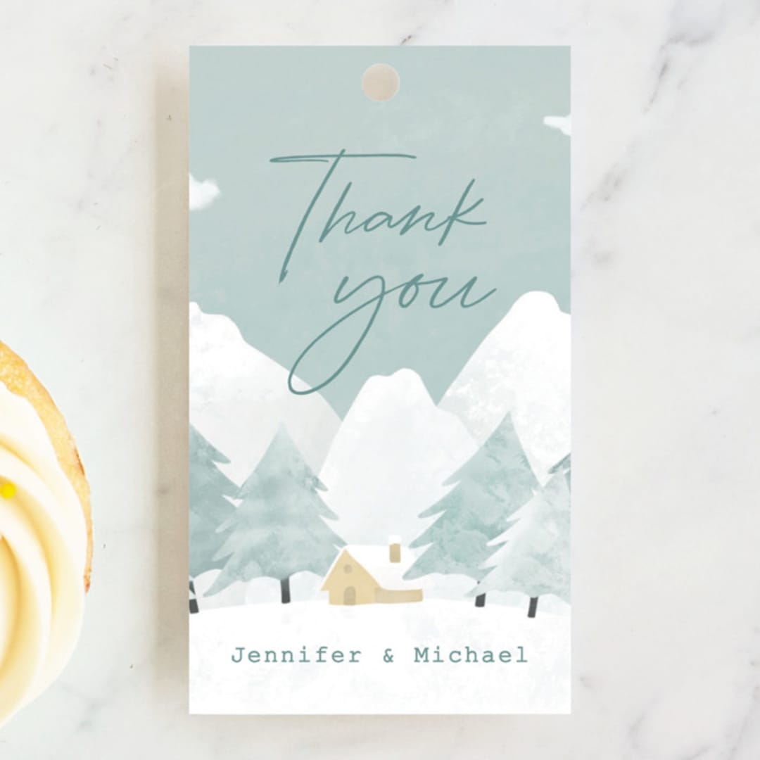 "Calm Winter" - Children's Birthday Party Favor Tags in Frost by Adelyn T. - Front