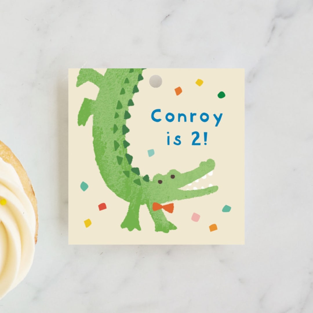 "confetti crew" - Children's Birthday Party Favor Tags in Sugar Cookie by Jennifer Wick - Front
